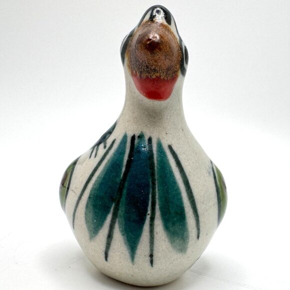 Tonala Mexico 2Pc Mini Birds Hand Painted Art Pottery Figurine Signed Decor Vtg - Picture 13 of 15